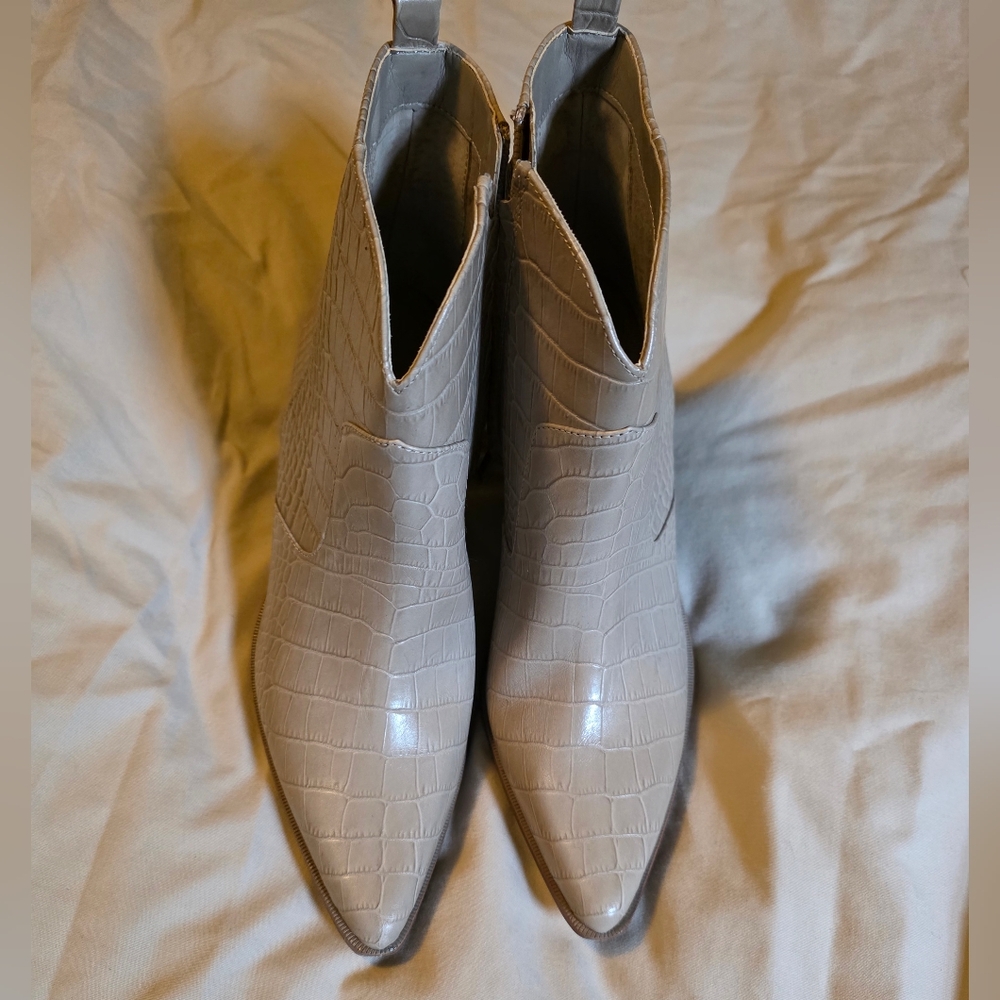 Gianni Bini Croc-Embossed Ankle Booties